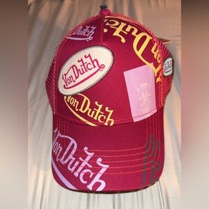 Von Dutch Pink Mesh Cap with Logo